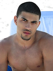 Strong latin man solo posing