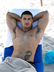 Strong latin man solo posing