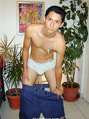 Skinny latino boy posing naked